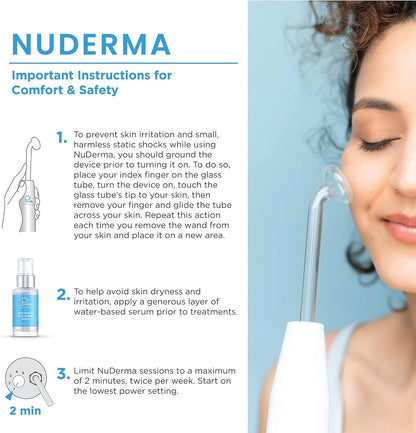 NuDerma Clinical Skin Therapy Wand - Portable Skin Therapy Machine w 6 Fusion Neon + Argon Wands – Anti Aging - Clarifying - Skin Tightening & Radiance - Wrinkle Reducing