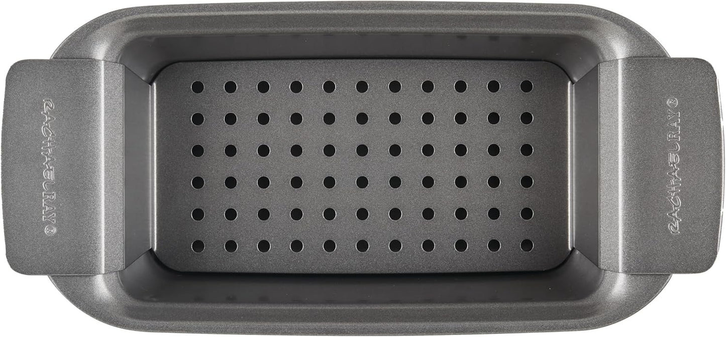 Rachael Ray 47364 Meatloaf Pan, 9" x 5", Gray