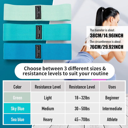 Houselog Resistance Bands Sets Portable Exercise Loops for Legs and Hip 3 Resistance Level Workout Weight Bands with Non-Slip Design Workout Flexbands for Home Gym Office Yoga Pilates