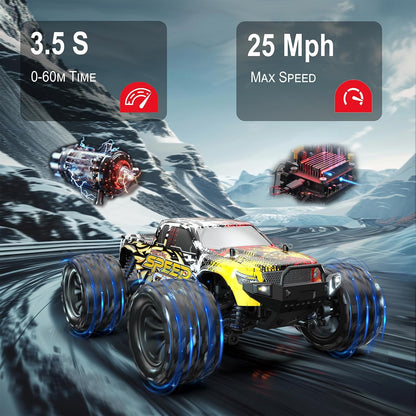 DEERC RC Cars 9310 High Speed Remote Control Car for Adults Kids 30+MPH, 1:18 Scales 4WD Off Road RC Monster Truck,Fast 2.4GHz All Terrains Toy Trucks Gifts for Boys,2 Batteries for 40Min Play