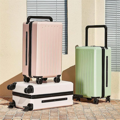 Suitcase 24 in Large Capacity Luggage Security Combination Lock Suitcase Wear-Resistant Luggage Carry-on Suitcase (Color : Pink, Size : 24Inch)