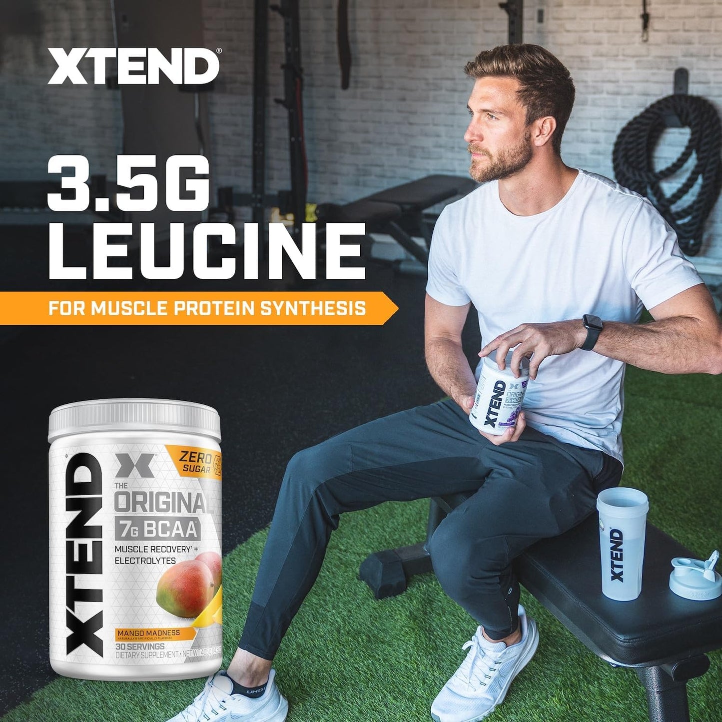 Scivation Xtend BCAA Powder, Branched Chain Amino Acids, BCAAs, Mango, 30 Servings, 19 Piece Set