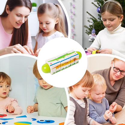 mivceklw Wooden Building Blocks, Rotating Puzzle Game, Handeye Coordination Development, Educational Toy for Preschool Classroom and Home Play, 6.69x1.69x1.69 Inches