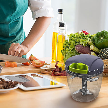 Vgvgaj Manual Onion Chopper | Hand String Garlic Grinder - Vegetable Blender Food Processor Quiet Efficient Kitchen Tool for Veggies Ginger Fruits Nuts