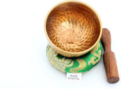 Tibetan Singing bowl set-Chakras Healing & Meditation Yoga Sound Bowl with Mallet and Silk Cushion-Handmade Singing bowl-3 inches Diameter