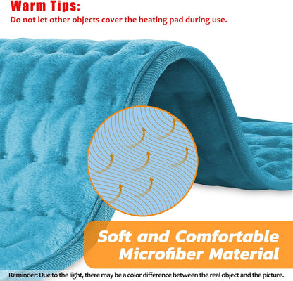 Heating Pad, Electric Heating - Electric Heat Pad with Multiple Temp & Timer Settings, Auto Off(Blue, 33‘’×17‘’)