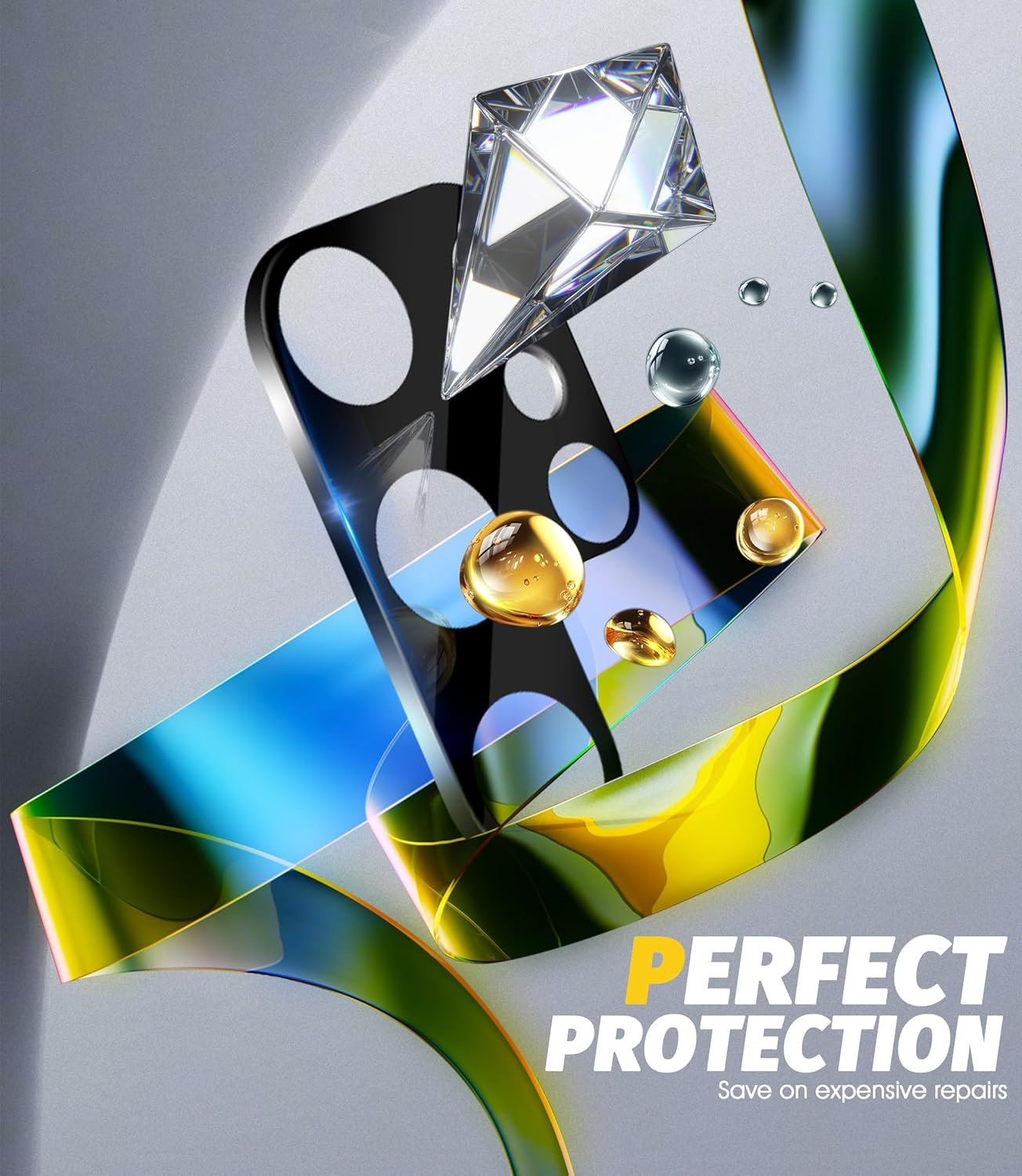 (3 Pack) Orzero Camera Lens Protector Compatible for Samsung Galaxy S25 Ultra, Protector de Cámera Tempered Glass 9H Precise Camera Cutouts Anti-Scratch Does Not Affect Night Shots and Flash