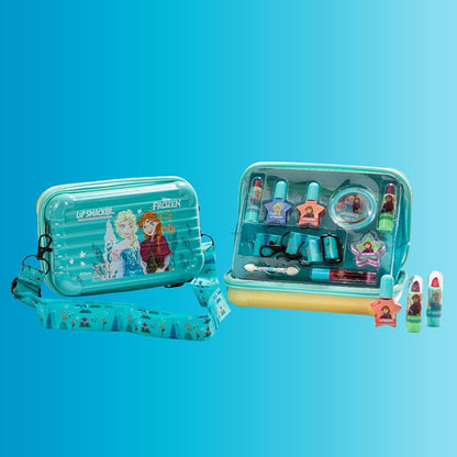 Lip Smacker Frozen Travel Beauty Case, Frozen Makeup Case for Children with Eyeshadow Palette, Make-up for Lips and Nails with Beauty Accessories Included