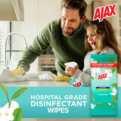 Ajax Hospital Grade Disinfectant Multipurpose Cleaner Wipes Sparkling Citrus & Pineapple 110 Pack