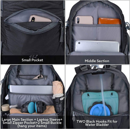 G4Free 45L Hiking Travel Backpack Waterproof with Rain Cover, Outdoor Camping Daypack for Men Women