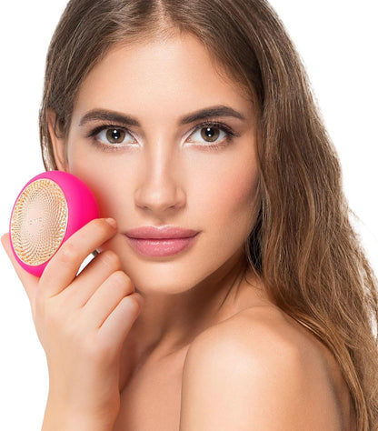 FOREO UFO 2 LED Face Mask Treatment, Full Spectrum LED Face Treatment, Thermotherapy, Cryotherapy, Facial Massager, Best Absorption of Skincare Products, Fuchsia