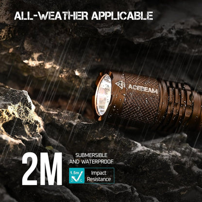 ACEBEAM TAC AA Tactical EDC Flashlight, 750 High Lumens Flashlight Rechargeable, 200 Meters Long Throw Pocket LED Flashlight, Super Bright Small Mini Flashlight, 519A-V1 LED 90+ High CRI Flash Light