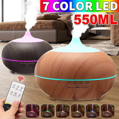 550Ml Aroma Diffuser Remote Control Air Humidifier Electric Ultrasonic 7 Colors Changing Air Purifier
