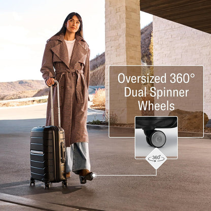 Samsonite Freeform Hardside Expandable with Double Spinner Wheels, White/Grey, Checked-Large 28-Inch, Freeform Hardside Expandable With Double Spinner Wheels