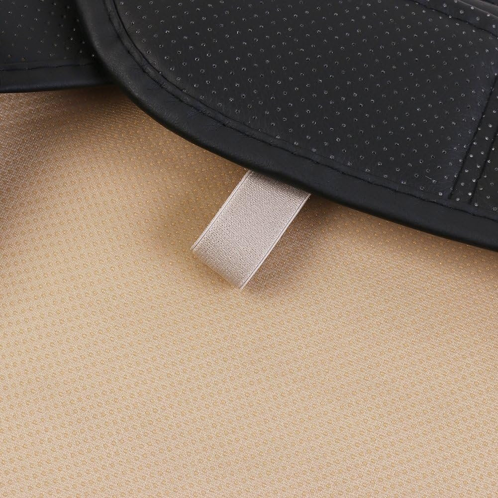 Car Seat Protector, Comfortable Breathable Four Seasons General Leather Bamboo Charcoal Breathable Interior Car Accessories Cover Mat for Office Chair (Black, 1Pcs)