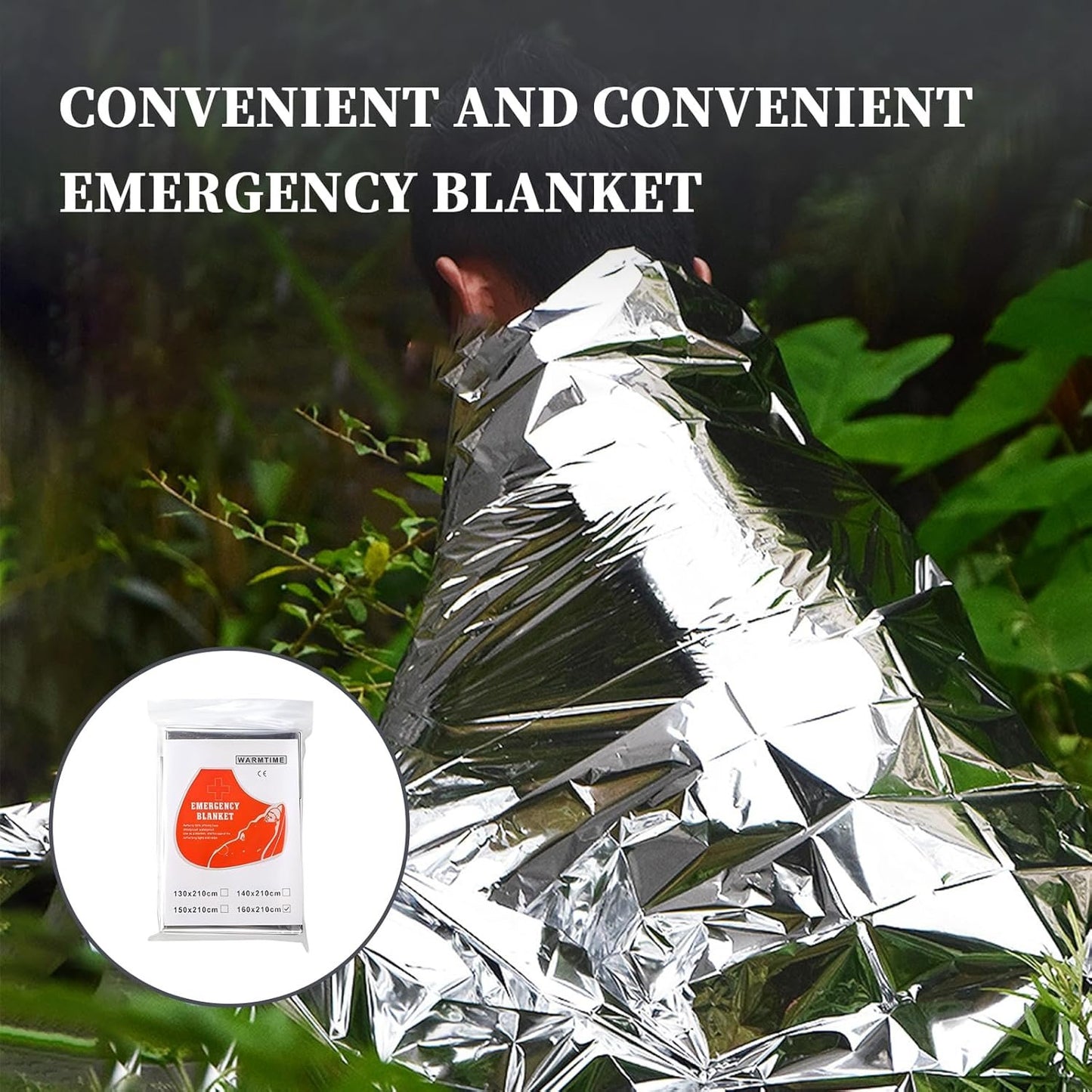 12 Pack Portable Emergency Space Blankets Mylar Thermal Survival Blankets Foil Camping Emergency Heat Reflective Blanket for Camping Hiking Marathon First Aid Emergency Preparedness Extreme