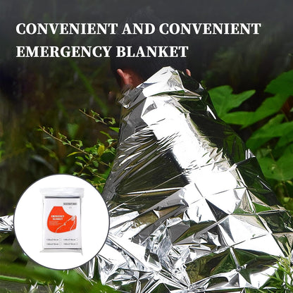 12 Pack Portable Emergency Space Blankets Mylar Thermal Survival Blankets Foil Camping Emergency Heat Reflective Blanket for Camping Hiking Marathon First Aid Emergency Preparedness Extreme