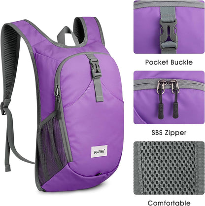 G4Free 10L Hiking Backpack Waterproof Lightweight Hiking Daypack Small Outdoor Travel Foldable Shoulder Bag