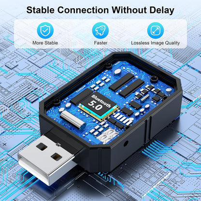 Mini Android Auto Wireless Adaptor&Wireless CarPlay Adaptor Convert Factory Wired to Wireless CarPlay Dongle, USB Carplay Box for iOS 12+/Android 11+ No Delay