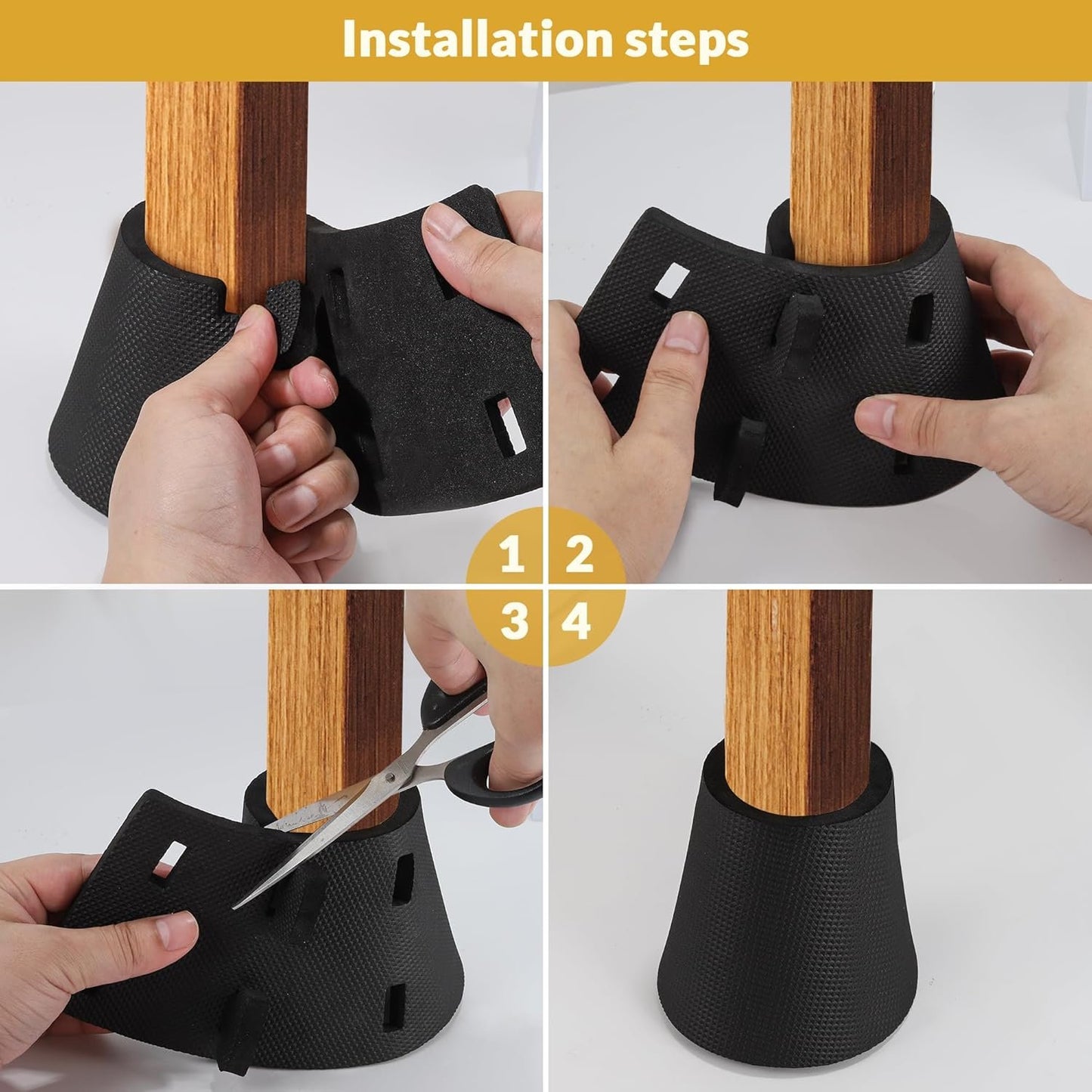 Bed Frame Toe Protectors，Bed Frame Leg Covers, Toe Protector,Bed Frame Leg Protector,Toe Savers for Bed Frame,Toe Guard-Bed Bumpers to Guard Against Foot Injury,Made of EVA, Better Protection(4 Pack)