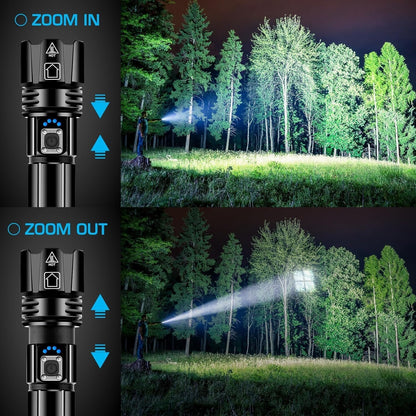 ANKRA Rechargeable Flashlight 990000 High Lumens，Powerful LED Tactical Flashlight XHP70.2 with 5 Modes & Zoomable & IPX7 Waterproof, Brightest Flashlight for Outdoor Camping, Hiking, Home(2 Pack)