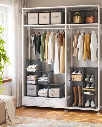 SONGMICS Cube Storage Organizer, 16 Cube Closet Organizers 48.4 x 12.2 x 48.4 Inches, Gray ULPC442G01