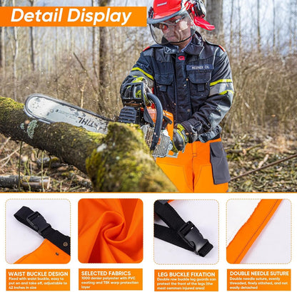 Chainsaw Apron Safety Pants, Chainsaw Work Pants - Safety Protection, Wear and Tear Resistant, Comfortable Fit, Outdoor Logging Protective Pants L