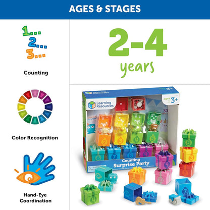 Learning Resources LER6803 Counting Surprise Party, Fine Motor, Counting & Sorting Toy, Ages 3+