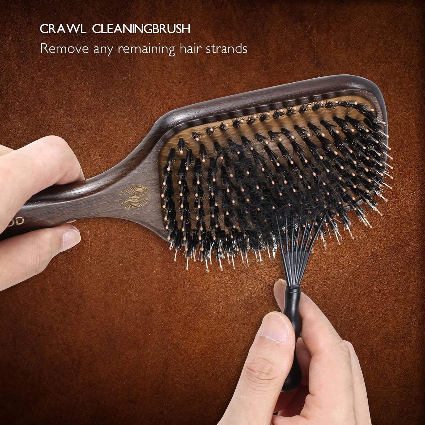 100% Boar Bristle Hair Brush Set, Detangler for Long, Short, Thick, Thin, Curly, Straight, or Wavy,Hairbrush for Enhancing Shine,Great for Men, Women, and Kids