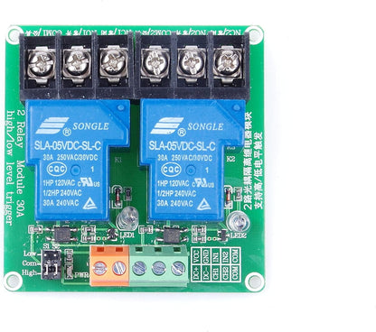 KNACRO 2-Channel 5V Relay Module High Low Level Triggering Optocoupler Isolation Load 30A DC 30V AC 250V for PLC Automation Control, Industrial System Control, Arduino