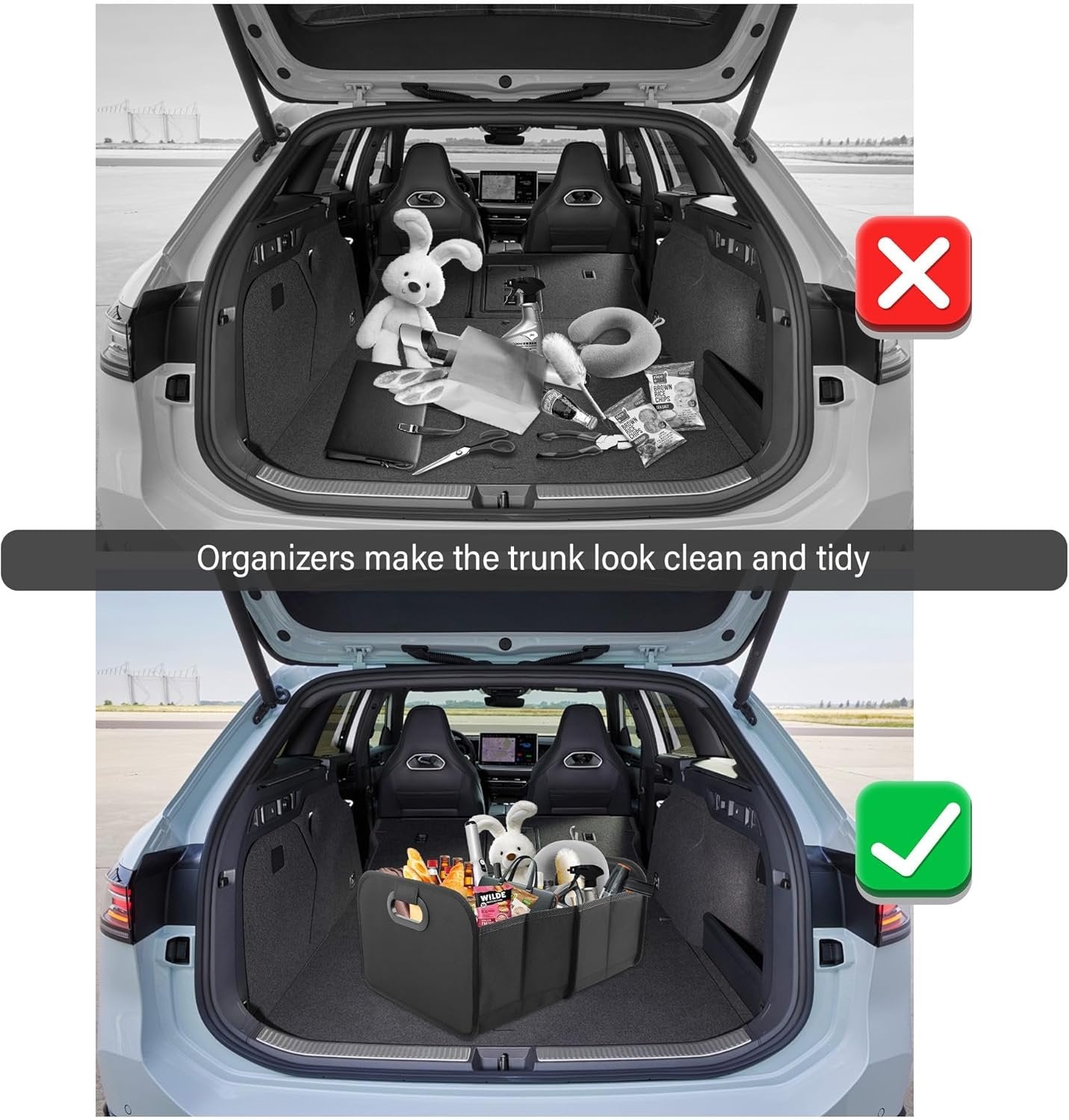 Car Trunk Organizer,Collapsible Trunk Organizer for Car Storage Organizer with High Volume,Universal Car Accessories Car Organizer Trunk for Most Cars SUVs Trucks