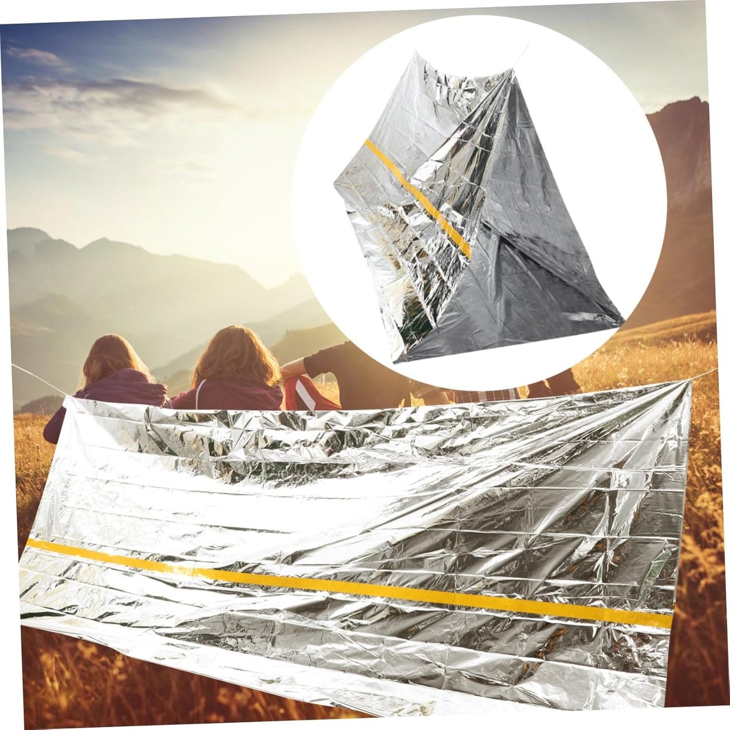 CORHAD 2pcs Disposable Emergency Shelter Tent Portable Camping Sos Survival Tent for Outdoor Use Windproof