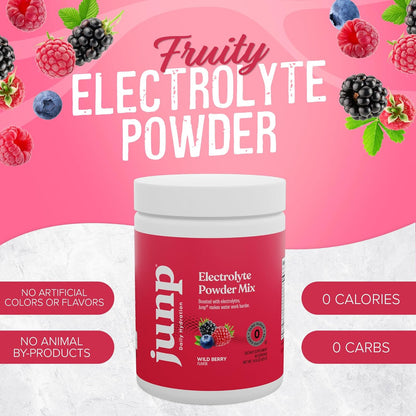JUNP Hydration Electrolyte Powder, Electrolytes Drink Mix Supplement, Zero Calories Sugar and Carbs, Kosher, Wild Berry Flavor, 90 Servings