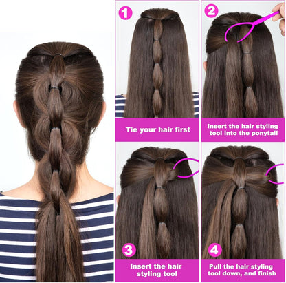 6 Pieces Hair Clip Hairstyle Accessories for Tail, French Twister Hair Twister for Women Girls, Tail Braid Tool, Multicolor