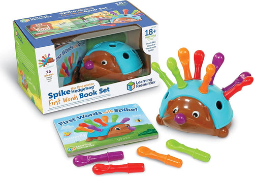Learning Resources LER9123 Spike Hedgehog First Words, Book Set Top, Toys, Fun, Preschool Fine Motor Skills, Toddler Activity, 15 Pieces, Age 18 Months+