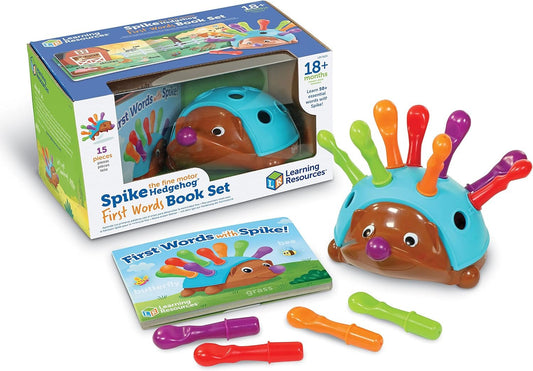 Learning Resources LER9123 Spike Hedgehog First Words, Book Set Top, Toys, Fun, Preschool Fine Motor Skills, Toddler Activity, 15 Pieces, Age 18 Months+