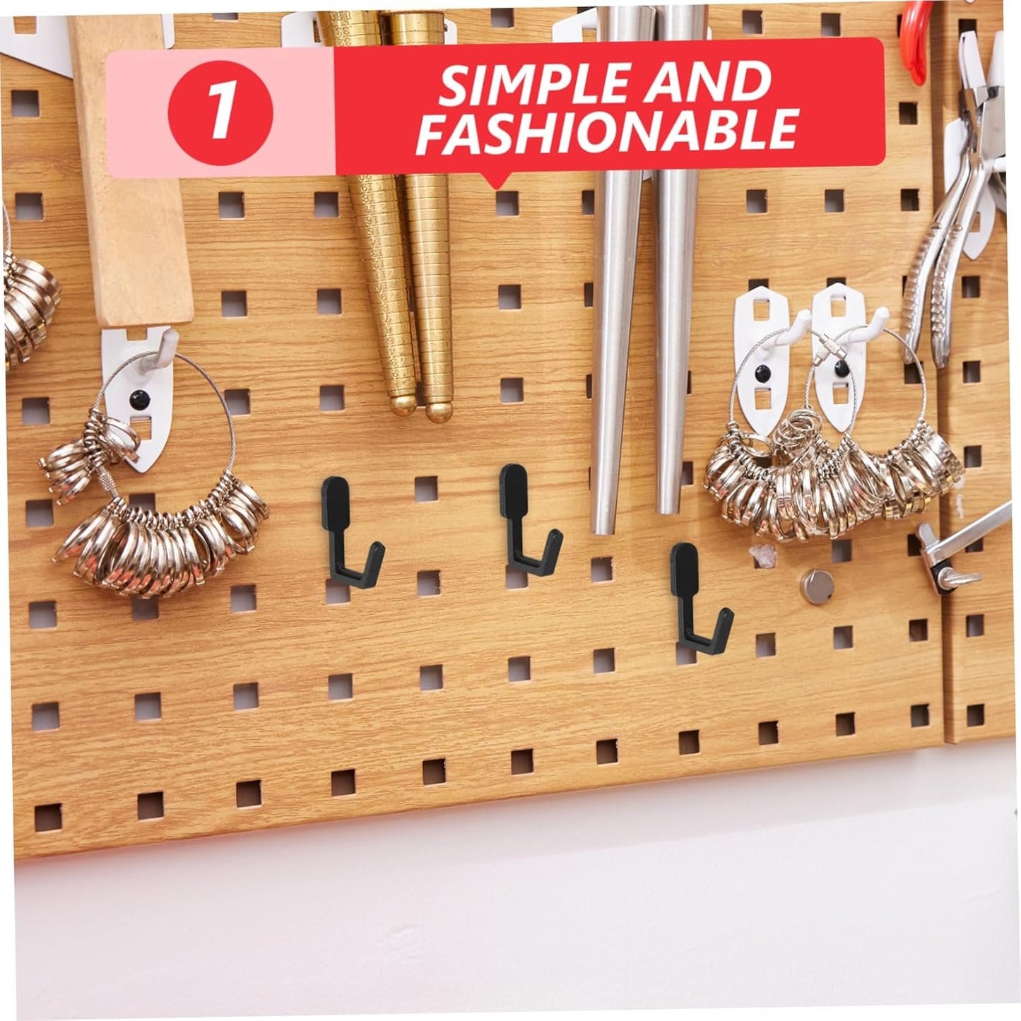 PLAFOPE 20pcs Pegboard Hooks: Grid Panel Hanging Hooks Shelving Hangers Organizer for Bedroom Kitchen Office Retail Home Workspace Organization