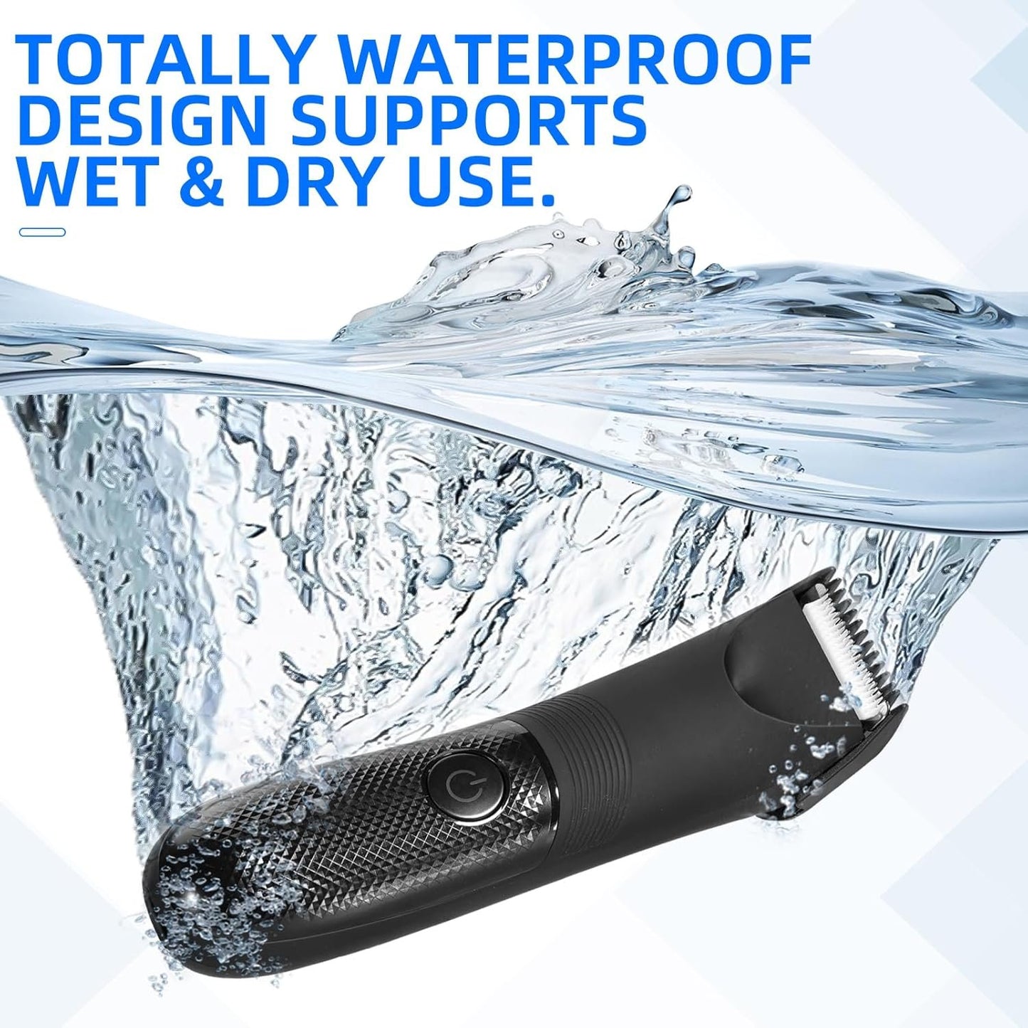 Body Trimmer for Men gift, Electric Groin Hair Trimmer, Pubic Hair Trimmer for Men, Waterproof Wet and Dry Clippers, Hygiene Razor with LED Display, Standing Recharge Dock and Replaceable Blade Heads