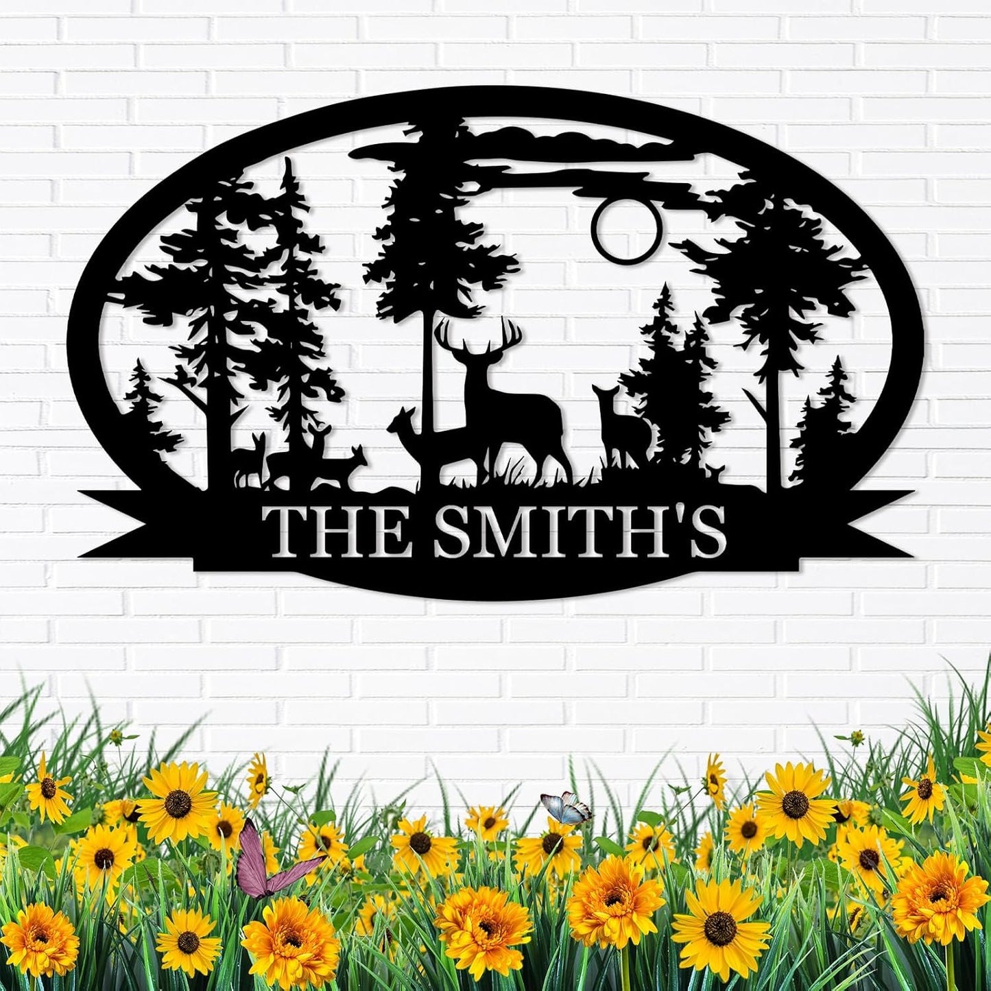 Personalized Deer Metal Cabin Sign | Custom Metal Sign | Custom Signs Outdoor Metal | Deer Hunting Gift | Custom Family Name Sign | Housewarming Gifts | Porch Sign | Cabin Home Decor
