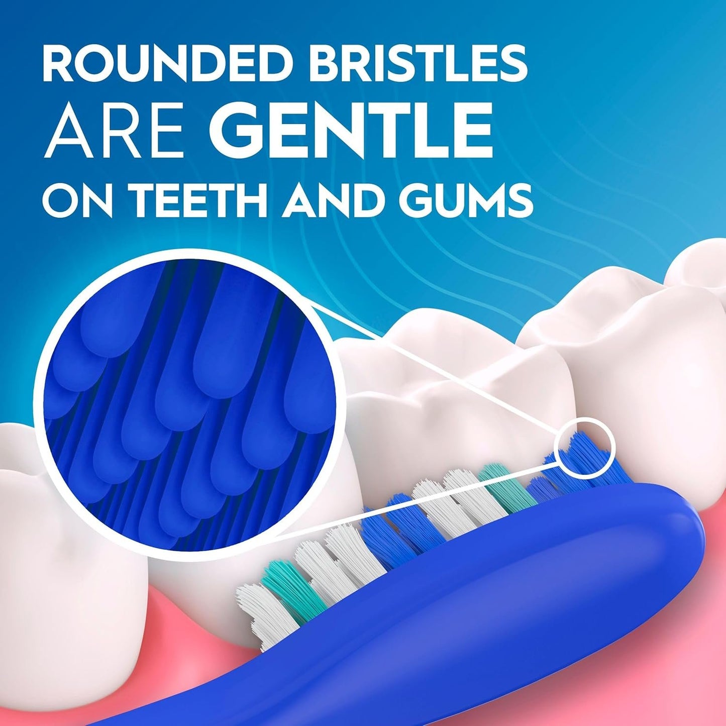 Oral-B Essential Clean Toothbrushes, Removes Plaque, Medium, 6 Count