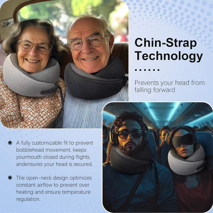 DAWNTREES 2 Pack Travel Pillow Neck Support, Memory Foam Neck Pillows for Travel Airplane,Business Trip with Luxury Bag,Travel Kit.