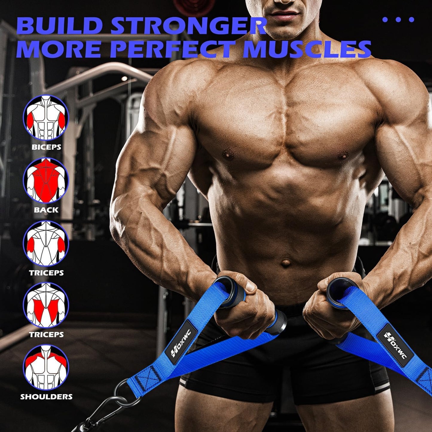 Cable Handles Gym Equipment, Heavy Duty Resistance Band Handles, Replacement Exercise Handles for Cable Machine, Pulley System, Strength Trainer, Pull Down Workout, Home Gym Cable Attachments