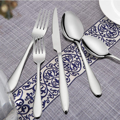 Cutlery Set, LIANYU 30-Piece Stainless Steel Flatware Set Eating Utensils for 6, Silverware Tableware Sets Include Forks Knives Spoons, Mirror Finish, Dishwasher Safe