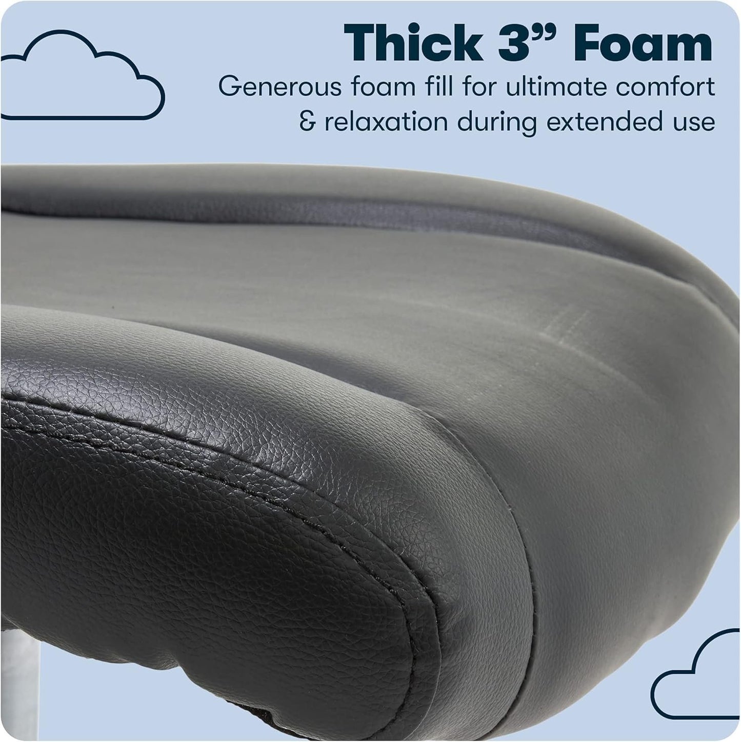 Serta Essentials Ergonomic Armless Low-Back Computer Swivel Task Chair, Faux Leather and Mesh, Black