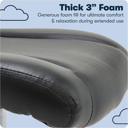 Serta Essentials Ergonomic Armless Low-Back Computer Swivel Task Chair, Faux Leather and Mesh, Black