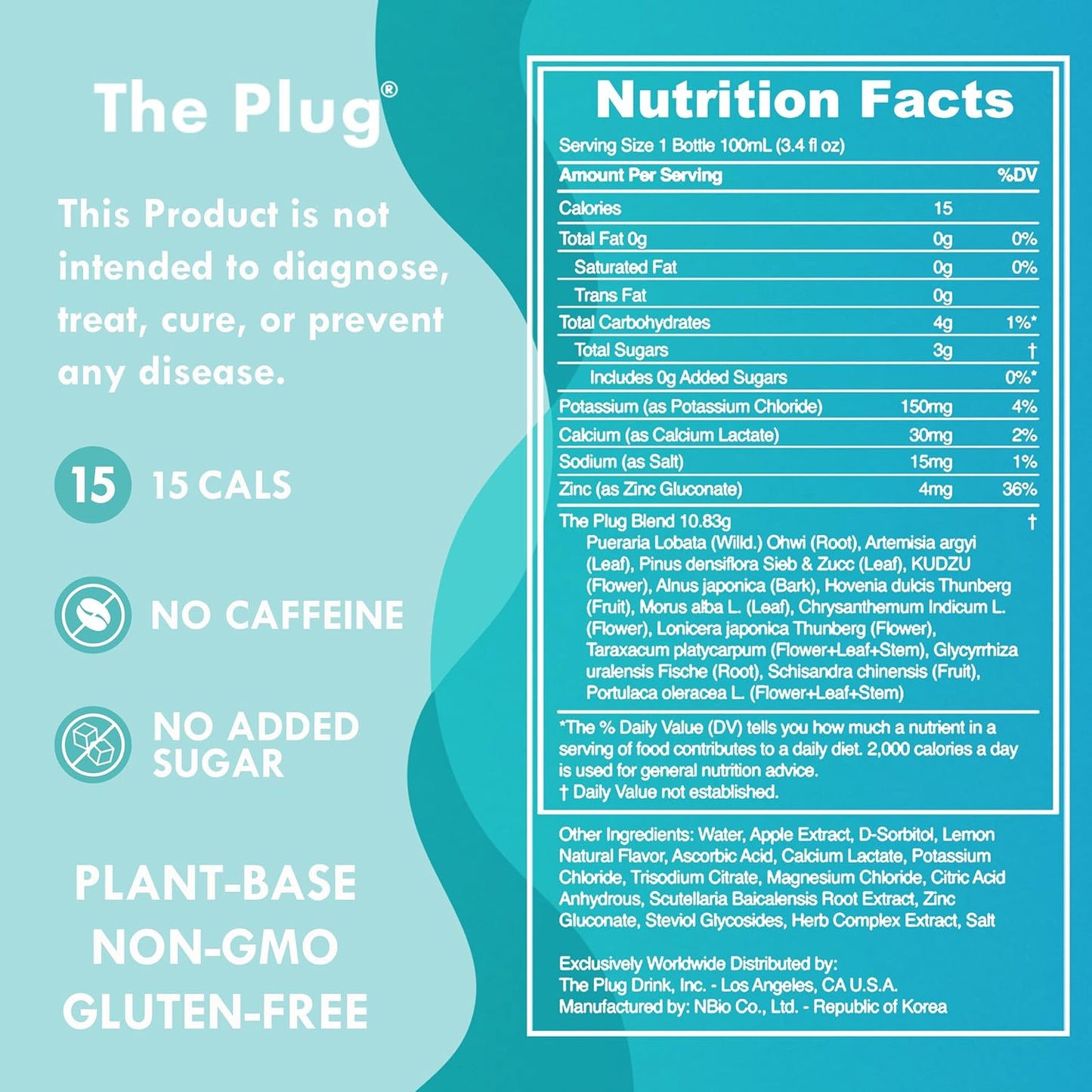 The Plug Recovery Drink, 24-Pack - All-Natural Plant-Based Electrolyte & Liquid Hydration Pack - Supports Liver Detox, Immunity, Anti-Dehydration & Increased Energy - No Added Sugar & No Caffeine