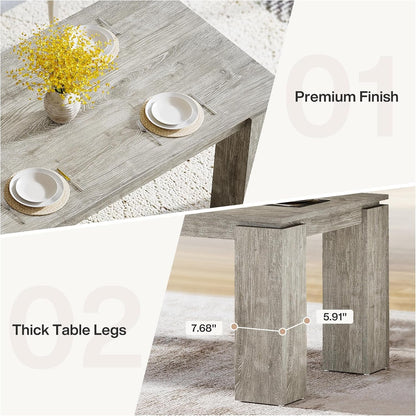 Tribesigns 86-Inch Large Dining Table for 8 People, Wood Farmhouse Kitchen Table with Thick Legs for Dining Rooms, Restaurants