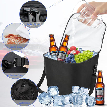 Car Frunk Cooler Organizer for Tesla Model Y 2017-2024 Insulation Cooler Bag Front Trunk Storage Organizers, Portable Waterproof Cooler Container with Adjustable Strip