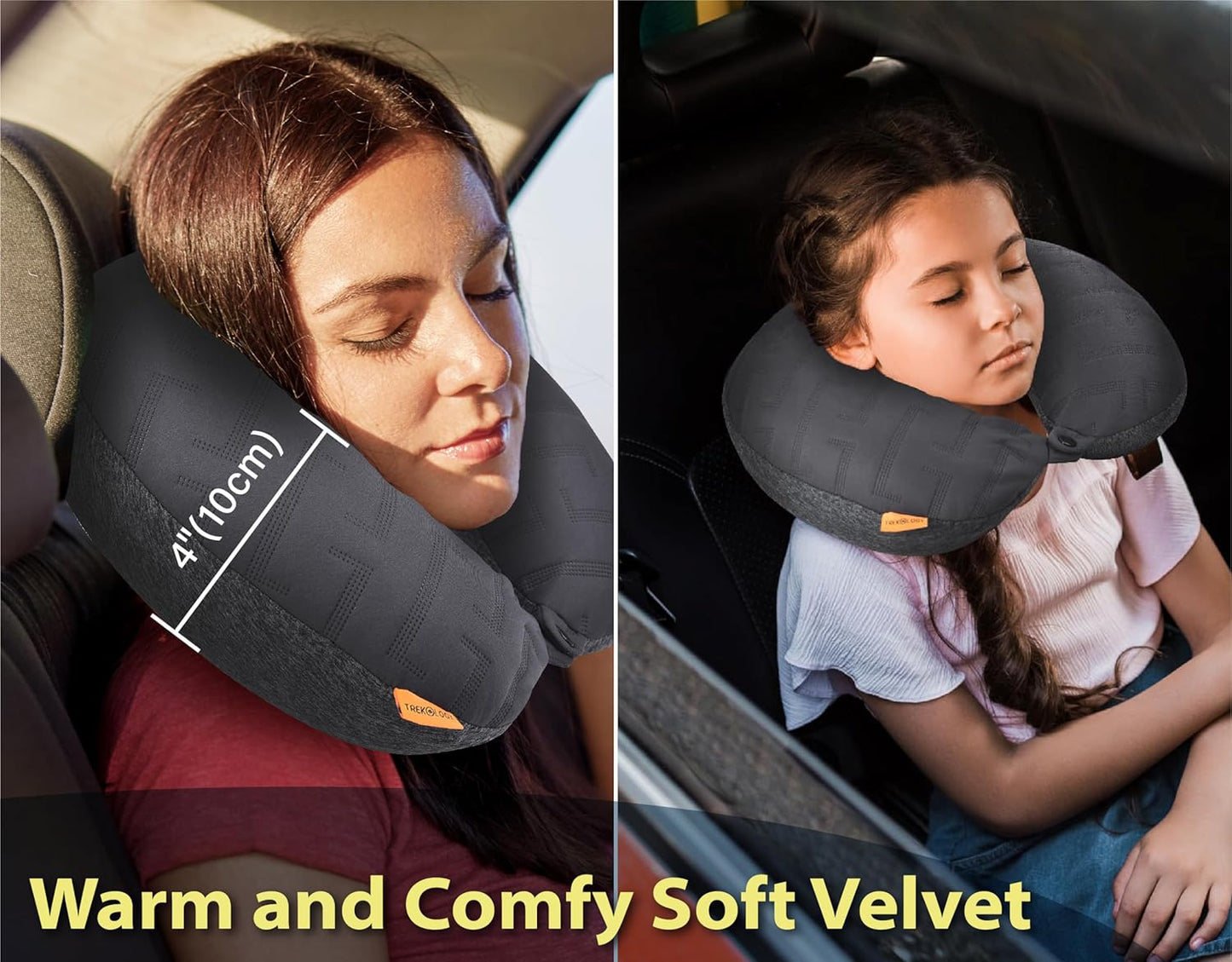 TREKOLOGY Inflatable Neck Pillow for Sleeping with Removable Pillow Covers, Inflatable Travel Pillow for Airplanes, Inflatable Neck Pillow Airplane, Travel Neck Support Pillow Blow Up Pillow