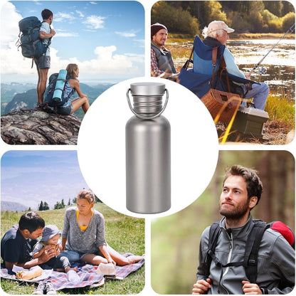 Titanium Water Bottle - Stainless Steel Water Bottle | Water Bottle in Titanium, Leak Proof Cycling Drinkware, Titanium Hydration Water Bottle for Outdoor Activities, Hiking, Camping, Travelling